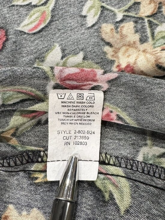 Briggs New York Jacket Womens Size 2X Black Red Floral Button Up Lightweight - Picture 15 of 15